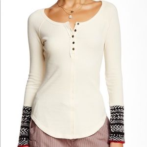 FREE PEOPLE thermal ~ NWT⚡️ alpine cuff Henley